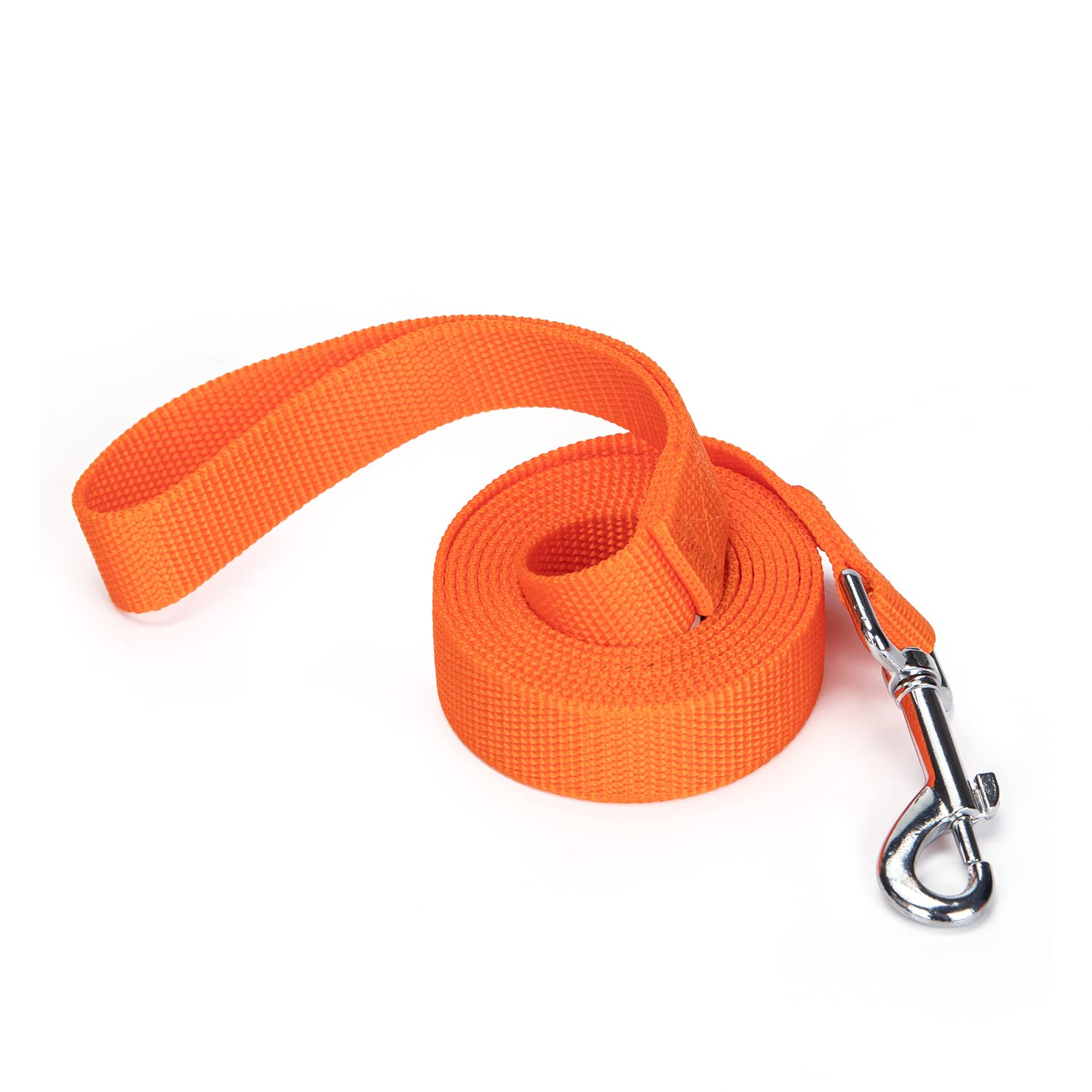 Siumouhoi Strong Durable Nylon Dog Training Leash, 1 Inch Wide Traction Rope, 6 ft Long, for Small and Medium Dog (Orange, 180cm x 2.5cm)