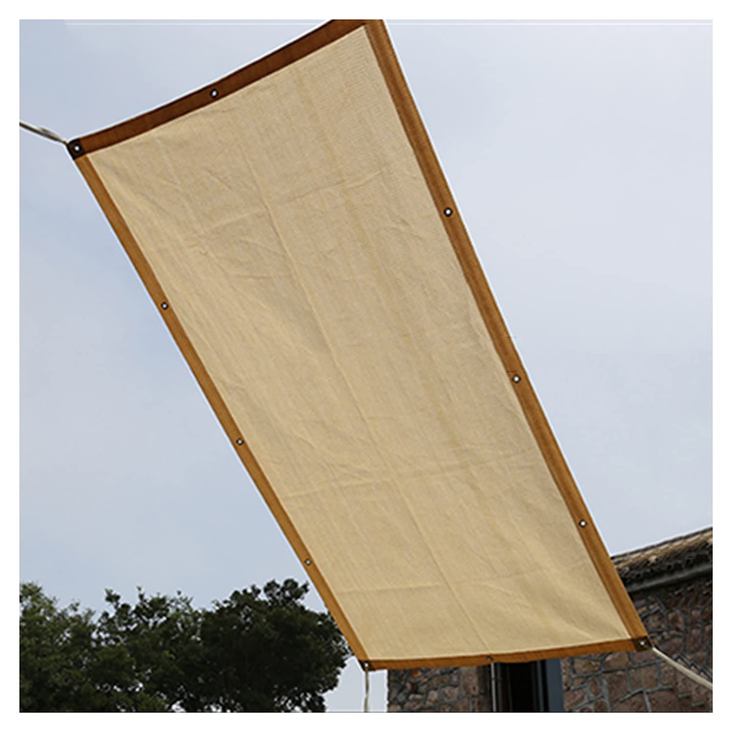 WQPMNYG 80% UV Protection Shade Net for Balcony Garden Terrace FenceBeige 2x2m Durable with Grommets Ideal for Outdoor Privacy and Sun Blockage