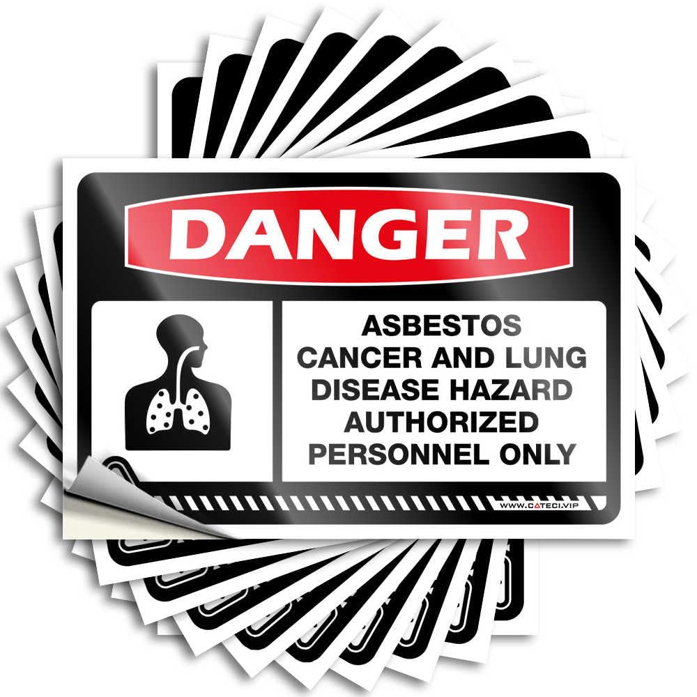 Rubber Lettering Sticker - Personalized Gamer Wall Danger Asbestos Cancer and Lung Disease Hazard Authorized Personnel Only(12X18CM)