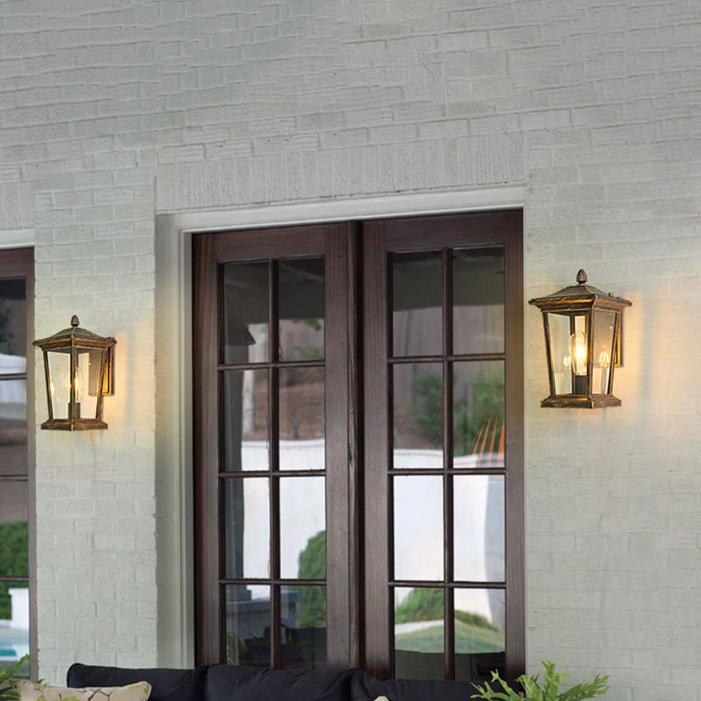 Zewnętrzna wodoodporna latarnia ścienna, minimalistyczny kinkiet retro na dziedziniec i balkon, aluminiowa oprawa oświetleniowa E27 do dekoracji bramy willi