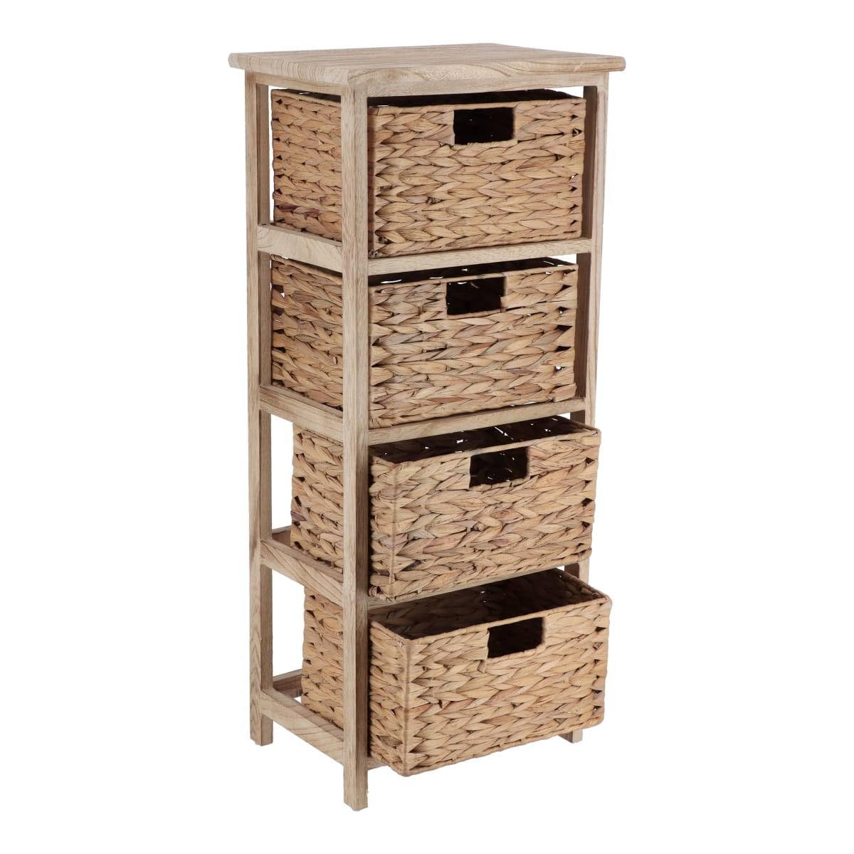 Tendance - Mueble Paulownia con 4 cestas Jacinto - Natural