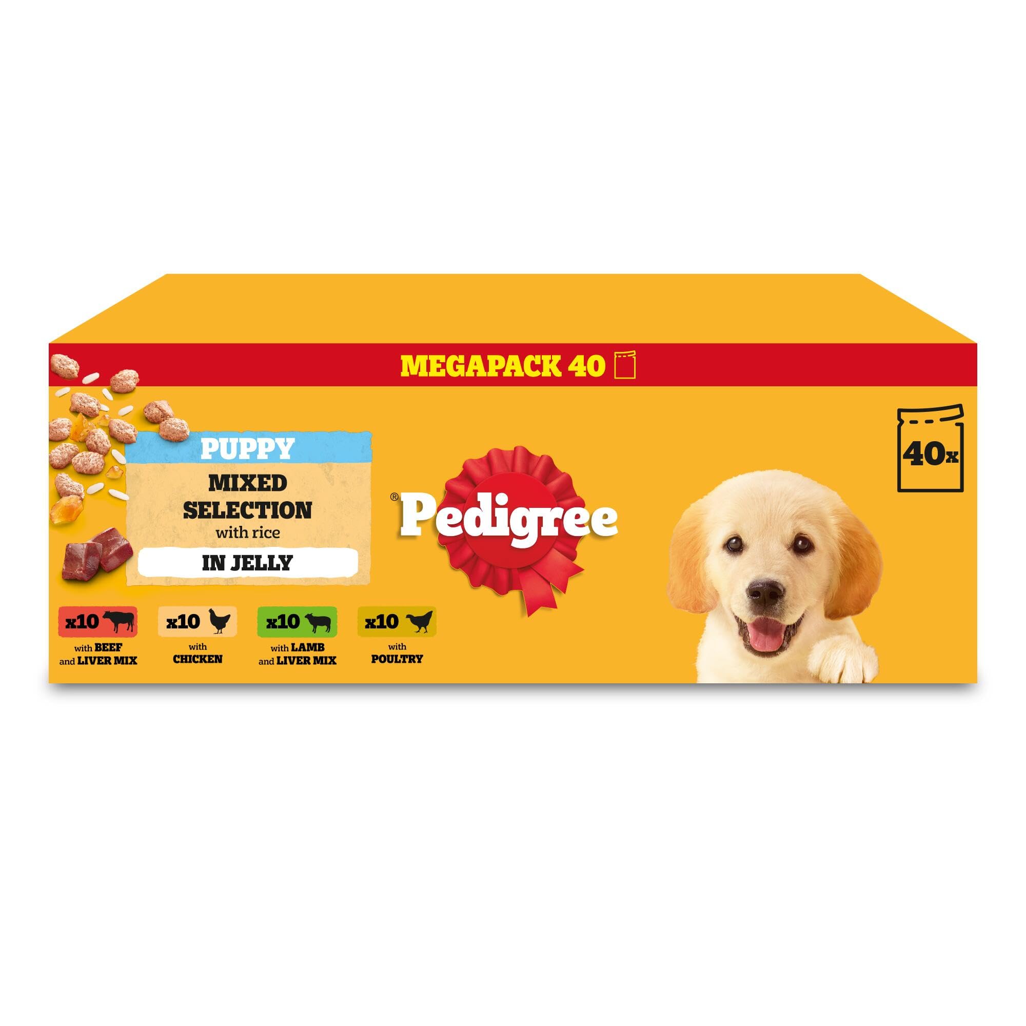 Pedigree Puppy Food Wet Food Mixed In Jelly - Beef, Liver, Chicken, Lamb