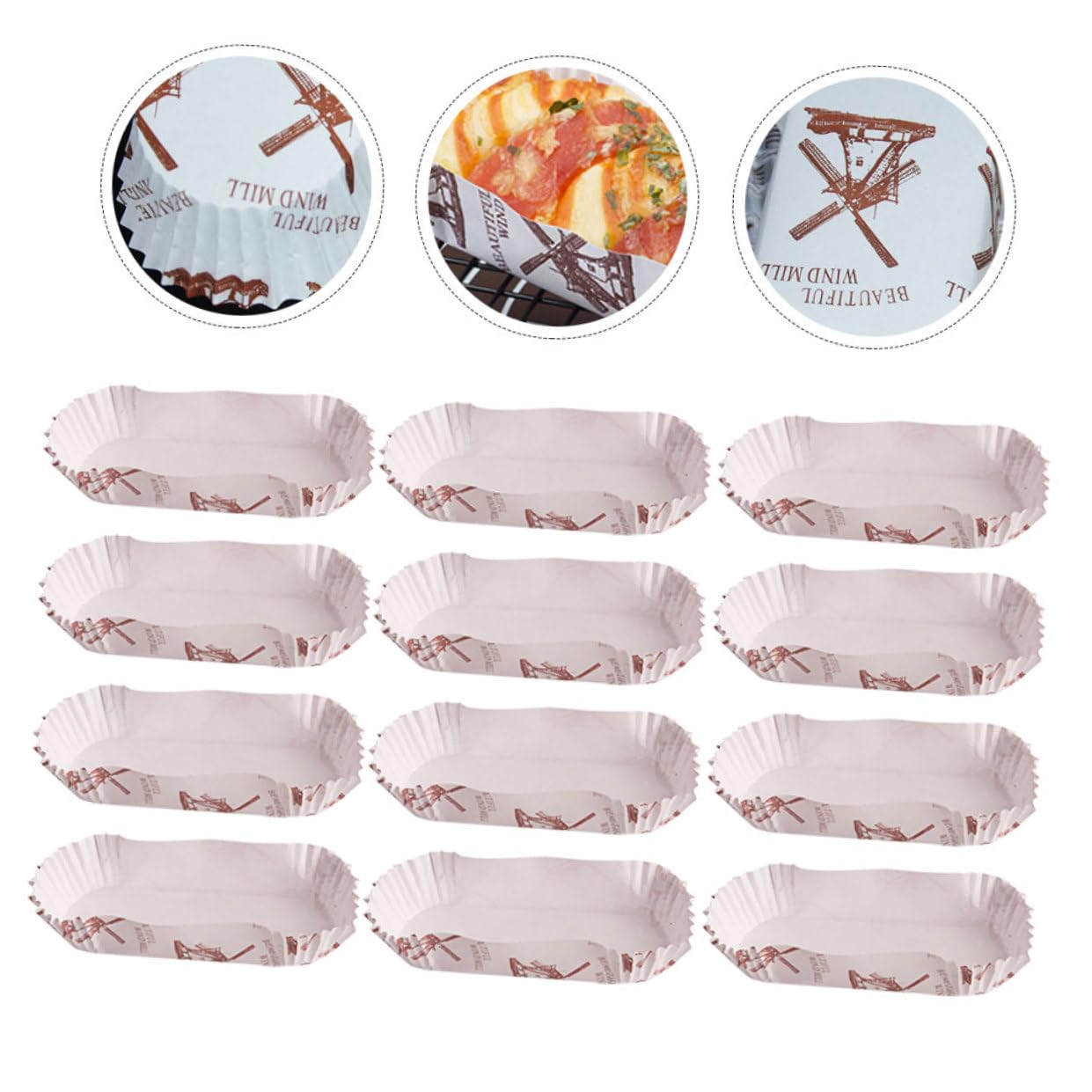 Cabilock 2 Ensembles Plateau De Doublures De Moule À Moules À Pour La Cuisson Accesoire Cuisine Decoration Fete Gobelets En Papier En Forme De Bateau Blanche 600 Pièces * 2