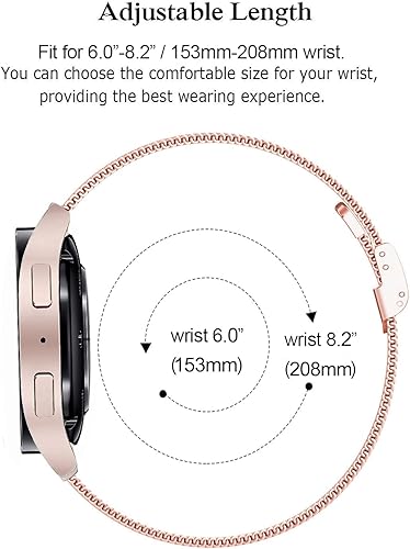 Miniatura 5 de Correas compatibles con Samsung Galaxy Watch 66 Classic  55 Pro  44 ClassicGalaxy 3 1.614 in  Active 2, correa de repuesto de malla metálica de