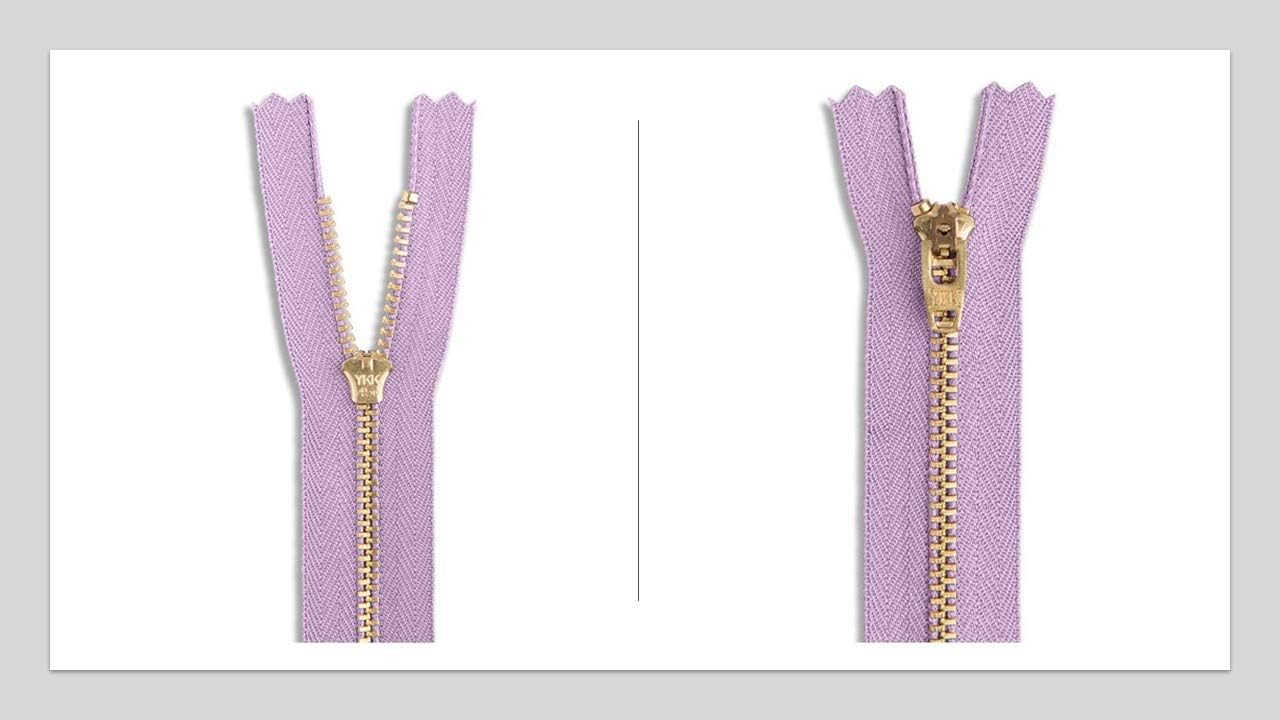#4.5 Brass Pants Lavender Medium Weight YKK Zipper - Color Lavender #553 - Choose Your Length - Made in The United States (1 Zipper Per Pack)