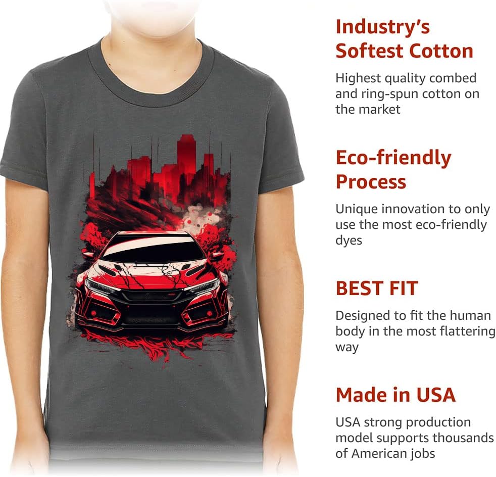 Sports Car Kids' T-Shirt - Auto Racing T-Shirt - Red Car Tee Shirt for Kids