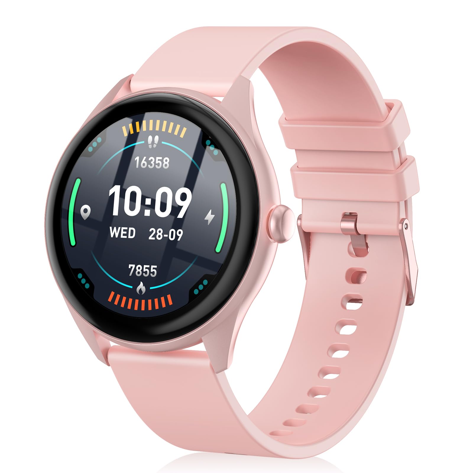 Smart Watch for Women, 1.39" HD Touchscreen Smartwatch with 120 Sports Modes, AI Voice Assistant, Heart Rate/Sleep Monitor, Bluetooth Call & Music Control Fitness Watch for iPhone/Android (Pink)