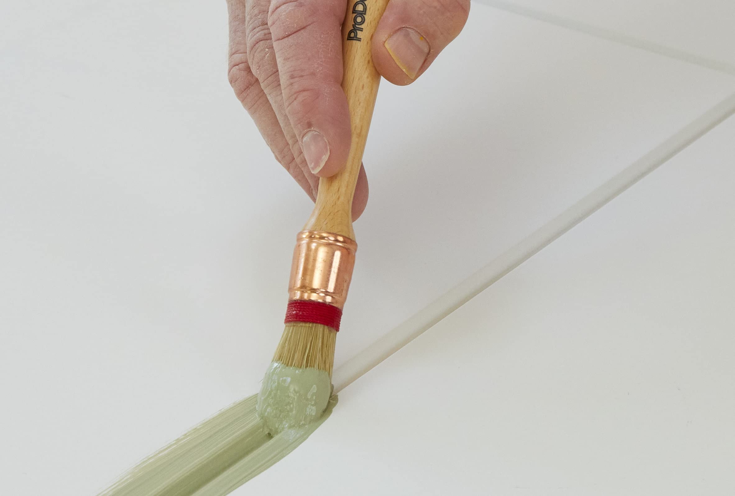 ProDec Lot de 4 pinceaux à rechampir arrondis professionnels, soies naturelles, pour fenêtres à guillotine, linteaux, surfaces arrondies, moulées ou profilées, peinture brillante ou satinée