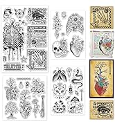 GLOBLELAND Wasserlöslicher Stickstabilisator - 4 Blatt Pilz-Muster 29,7x21 Cm Für Handstickerei & DIY