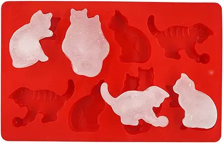 Cat Shaped Silicone Ice Cube Molds and Tray...