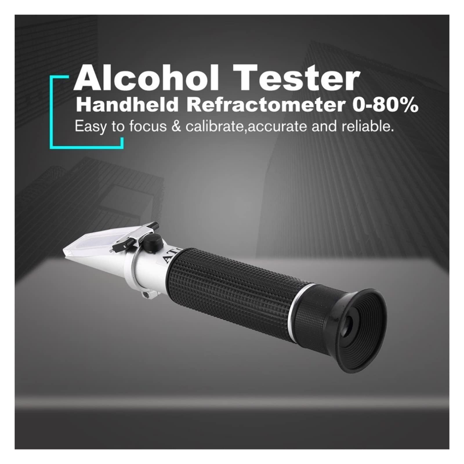 Refraktometr, refraktometr Brixa, Handheld Refraktometr 0-80% optyczny alkoholowy alkohol i napojów spirytusowych zawartość wódki miernik miernika ATC Pomiar tester do celów rolniczych, ogrodniczych i