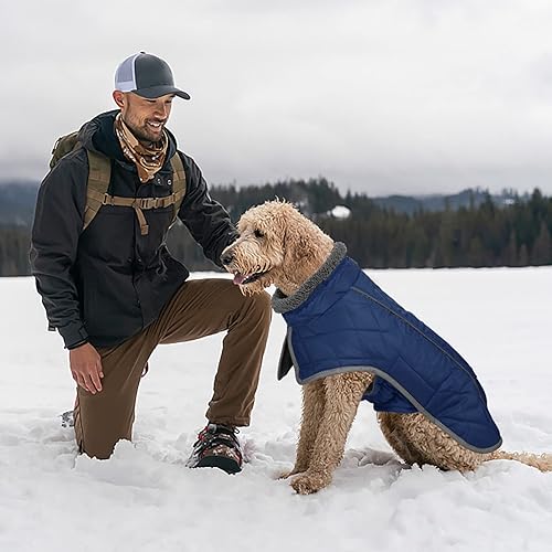 Miniatura 8 de Fragralley Chaqueta de invierno para perro, reflectante, ajustable, resistente al viento, ropa de cuello alto para perro, chaleco de clima frío,