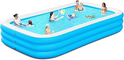 Extra Large Inflatable Pool for Adults,Lylting 145"x74"x22" Big Thickened Blow Up Swimming Pool with Repair Patch, Oversized Family Inflatable Pools for Backyard Lawn Indoor Outdoor