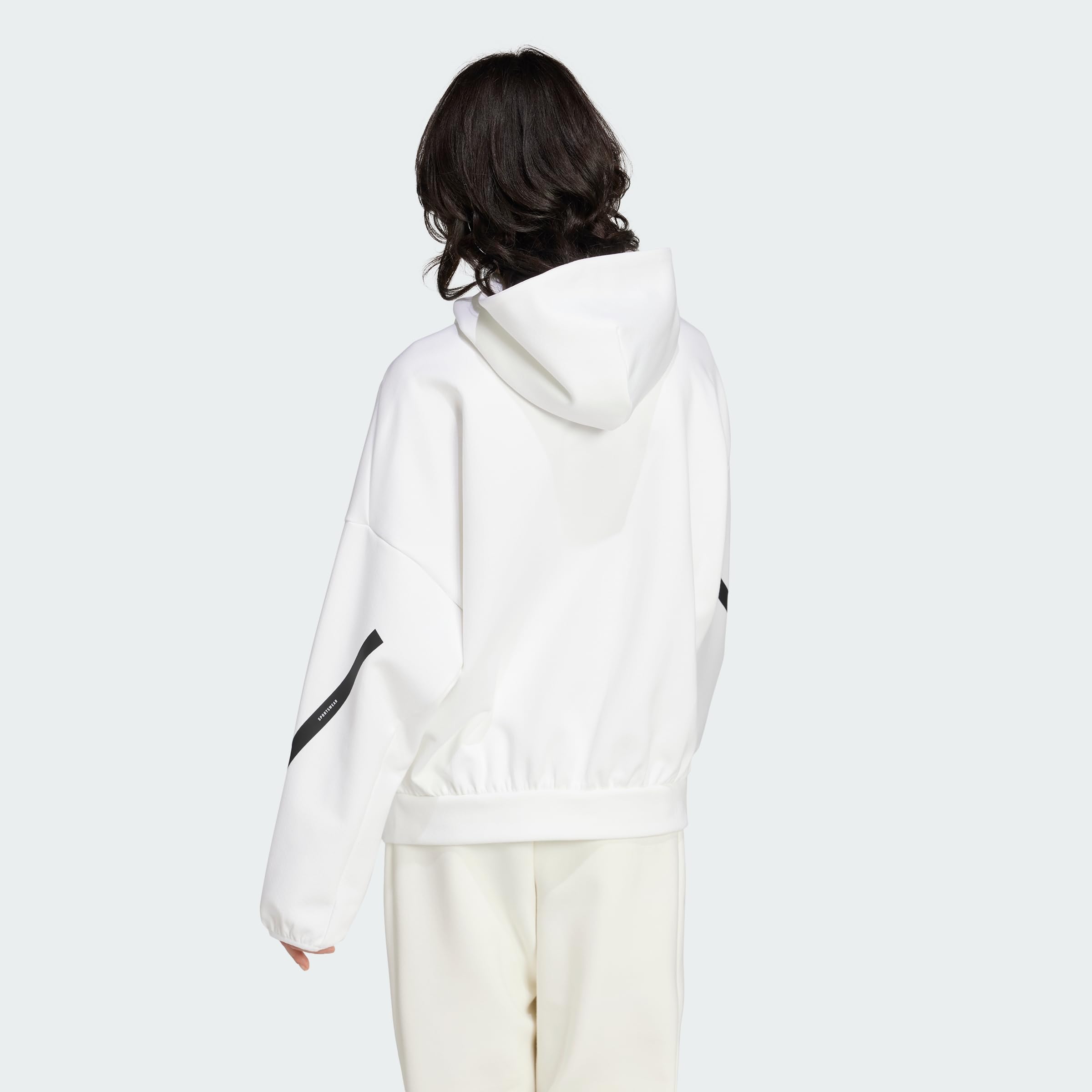 adidas Women's Sudadera con Capucha Z.N.E., White, XS