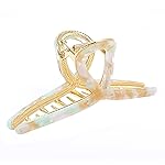 FAELBATY Hair Clip, Large Acetate Metal Claw Clip for Women, 4.7 Butterfly Hair Clips for Girls, Hair Accessories for Long Thick Hair (Mixed Green, 1 Count)