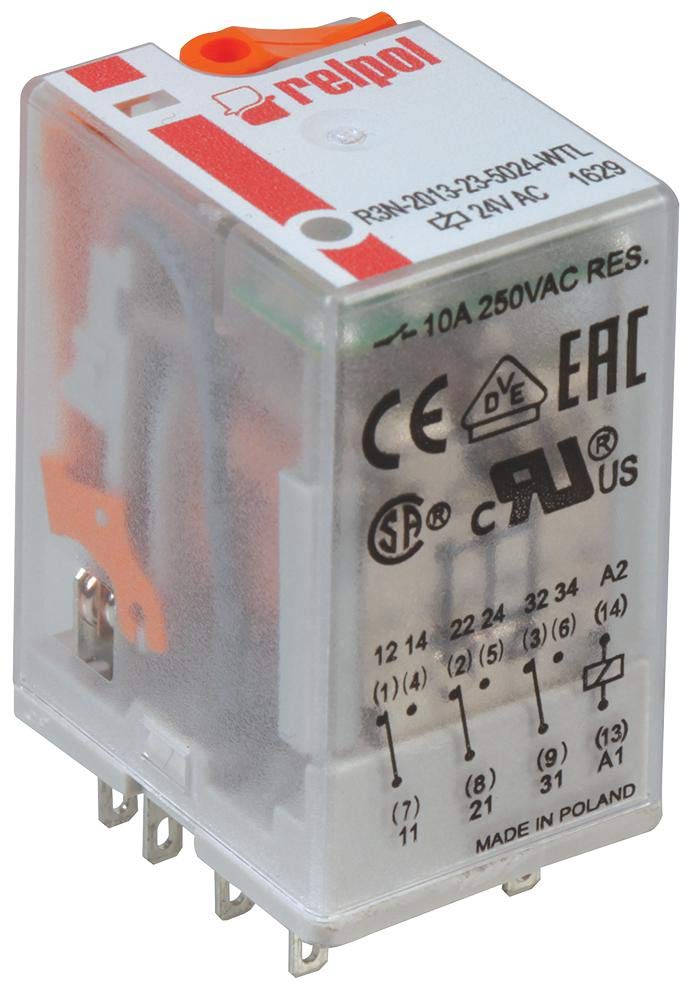 Hq Tec Silver 11-Pin Industrial Relay, 10A, 3Pco 230V, Coil Resistance 16.1Kohm, Coil Type Ac, Coil Voltage 230V, Contact Configuration 3Pco, Contact Current 10A, Contact Material Alloy, Contact Voltage Vac
