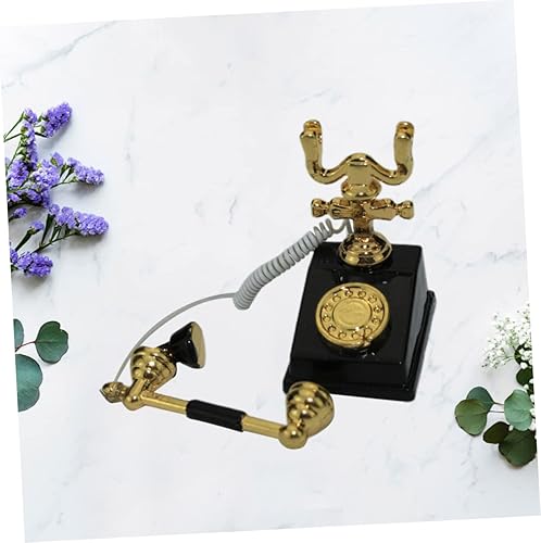 Miniatura 6 de Ciieeo 2 unids aleación para accesorios de teléfono delicados decoración retro teléfonos escritorio de oficina decorativo durable miniatura europeo