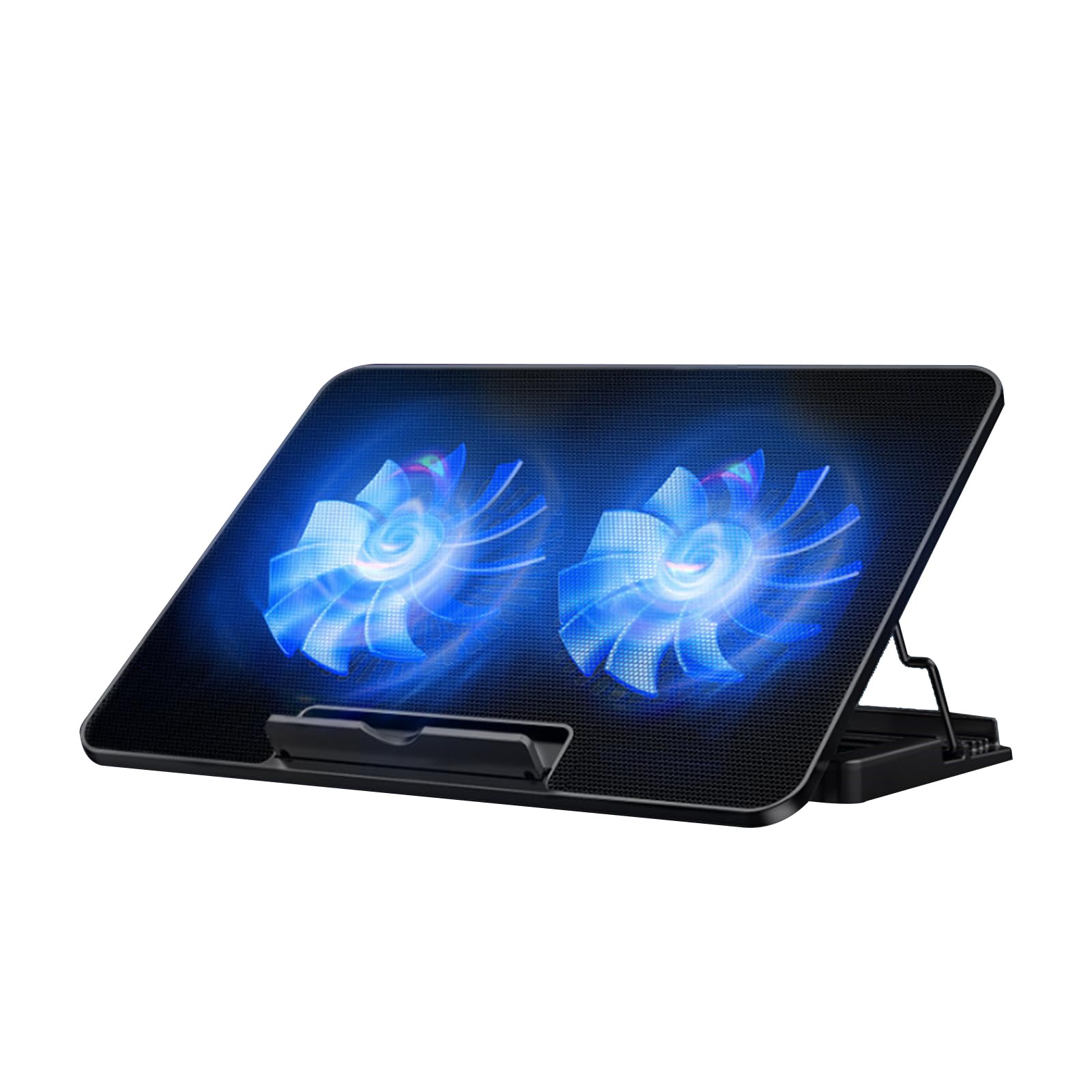 Laptop Cooling Pad, Gaming Laptop Cooler for Desk, Laptops Cooler Stand with 2 Quiet Fans Gaming Notebook Cooler for 12-16in Laptops, Dual USB 6 Heights Adjustable Computer Chill Mat