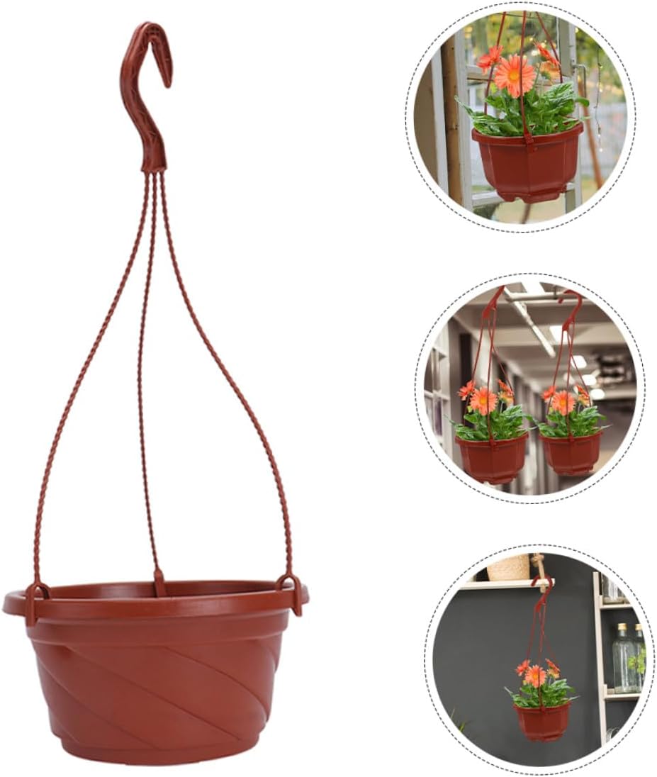 20 Sets Plastic Hanging Flower Hanger Pots with Chain Hooks Indoor Ceiling Hanging Planters for Garden Balcony Patio for Home Decoration