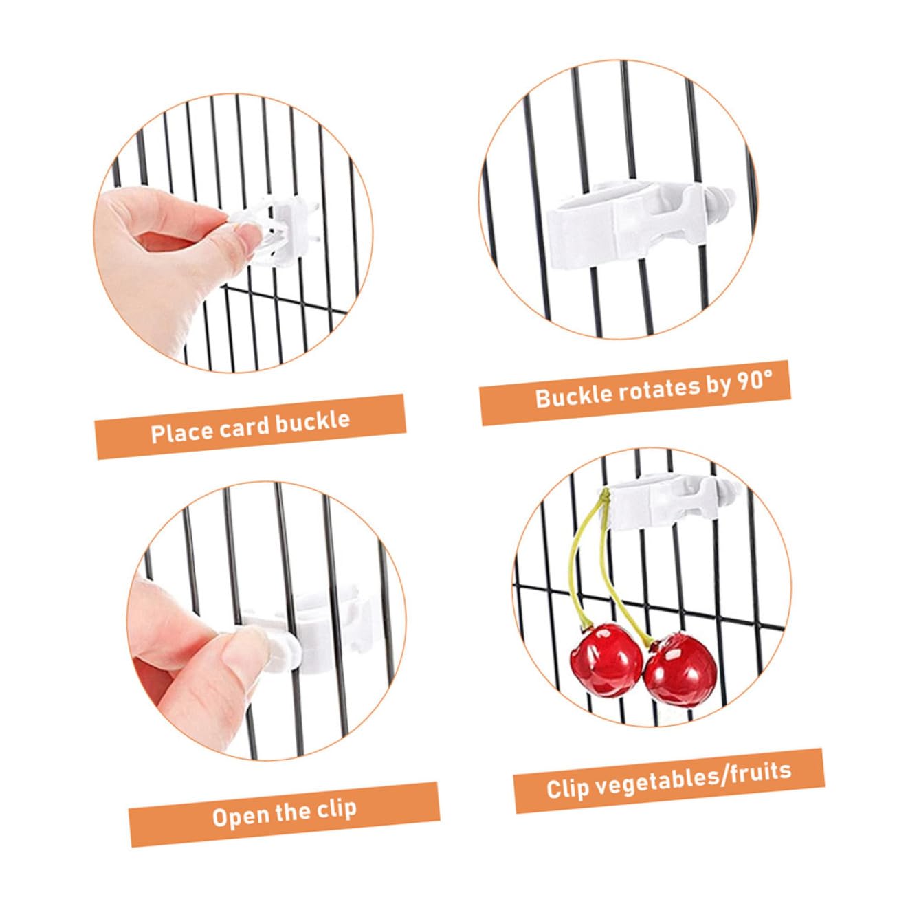 minkissy 18 Pcs Porte-Fruits légumes Oiseau os de seiche de Perruche Pinces à légumes Oiseaux Accessoires Cage à Oiseaux Porte-Fruits pour Oiseaux Porte-légumes Oiseau Mordre