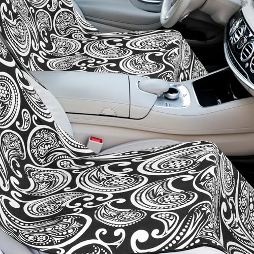 Image of Hahafelt 2 Pack Car Seat Towel Cover with Storage Bag, Paisley | 63 x 32 in Car Towel Seat Cover Non Slip Waterproof, Gym Workout Swimming Running, Machine Washable Sweat Absorbent Protector
