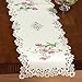 Embroidered Hummingbird Table Linens, Beige, Runner, Hand Wash