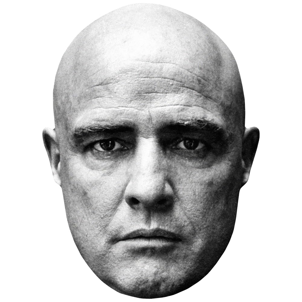 Marlon Brando (Bald) Celebrity Mask, Flat Card Face, Fancy Dress Mask