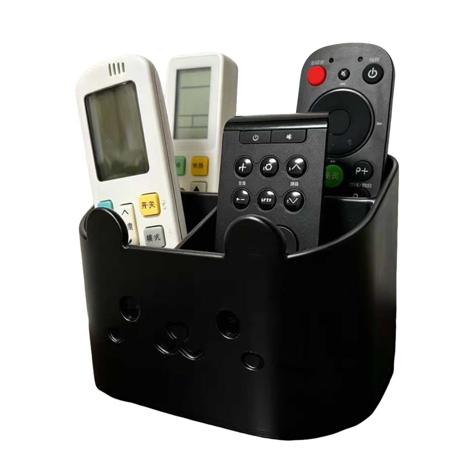 Glifora 3D Printed Remote Control Holder - Animal Design Storage Box for Desk, 4-Compartments TV Remote Caddy Desktop Organiser