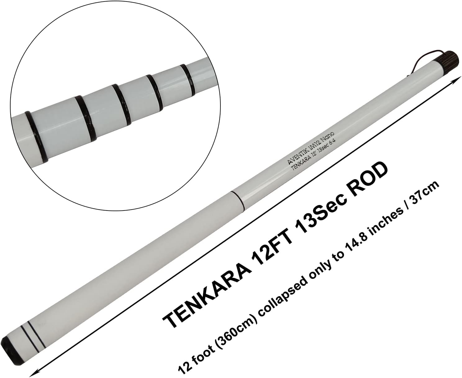 Aventik Tenkara Rod Pro IM12 Nano 6:4 Action 2 Mini Sizes All Water Conditions Quality Carbon Tube Packing, Extra Spare Sections Included, Tenkara Fly Rod