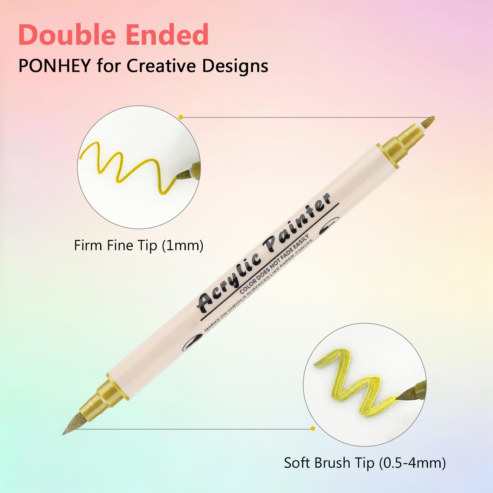 Nail Art Pens Set: 24 Colors Double Ended Quick Dry Nail Polish Pens for Nail Art Design