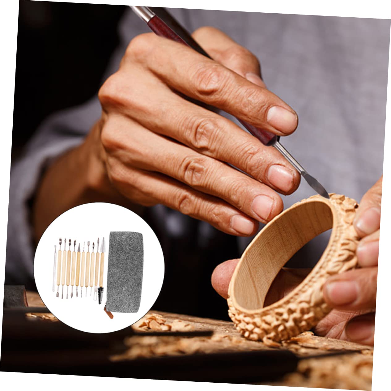 IWOWHERO 1Set Polymer Clay Sculpting Tools Kit with Storage Bag Durable Clay Modeling Tools for Beginners and Professionals for Decorative Effects and Detail Work Clay