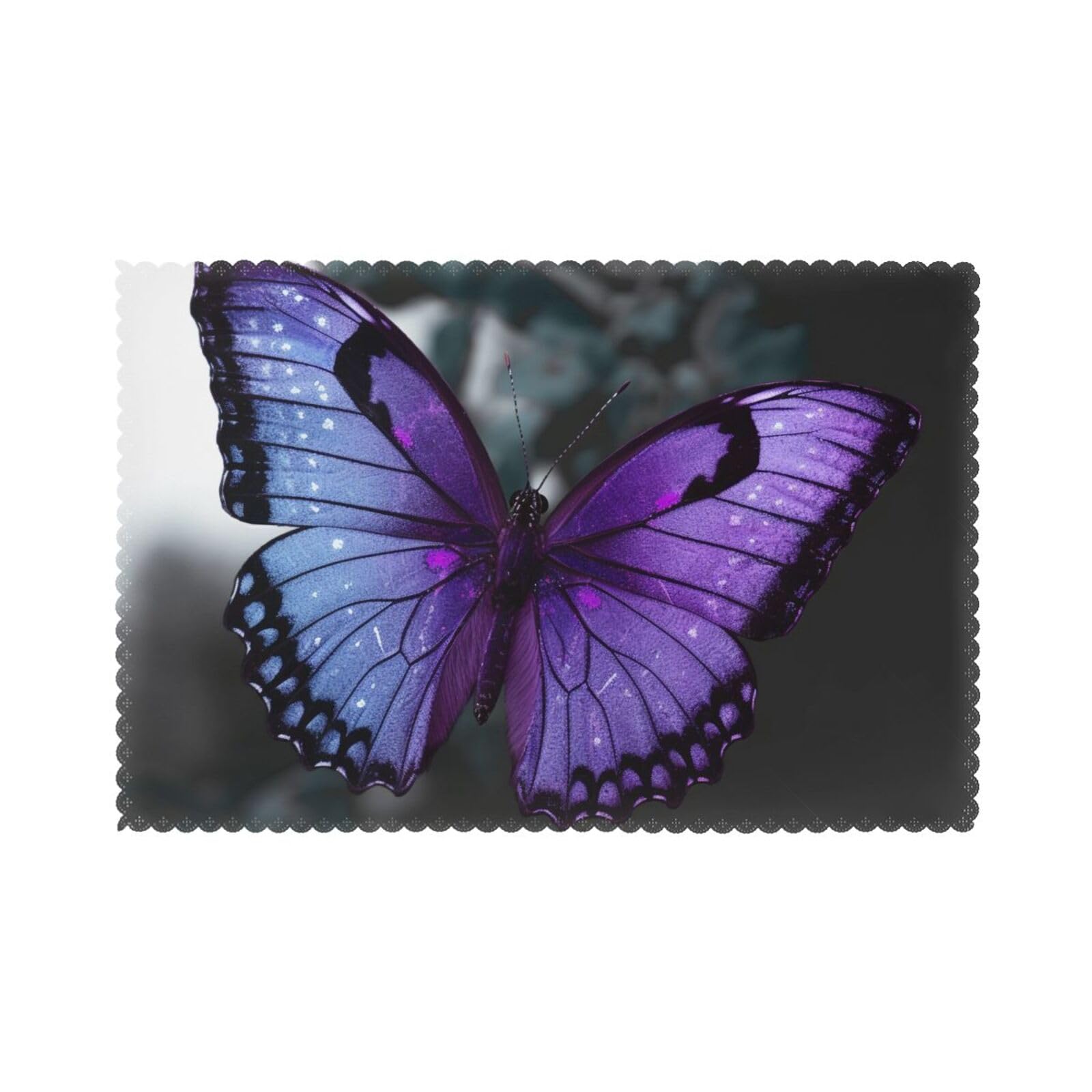Butterfly Art Printed Placemat Heat Resistant Place Mats Set of 6 PCS Washable Kitchen Table Mats, 12x18 Inch