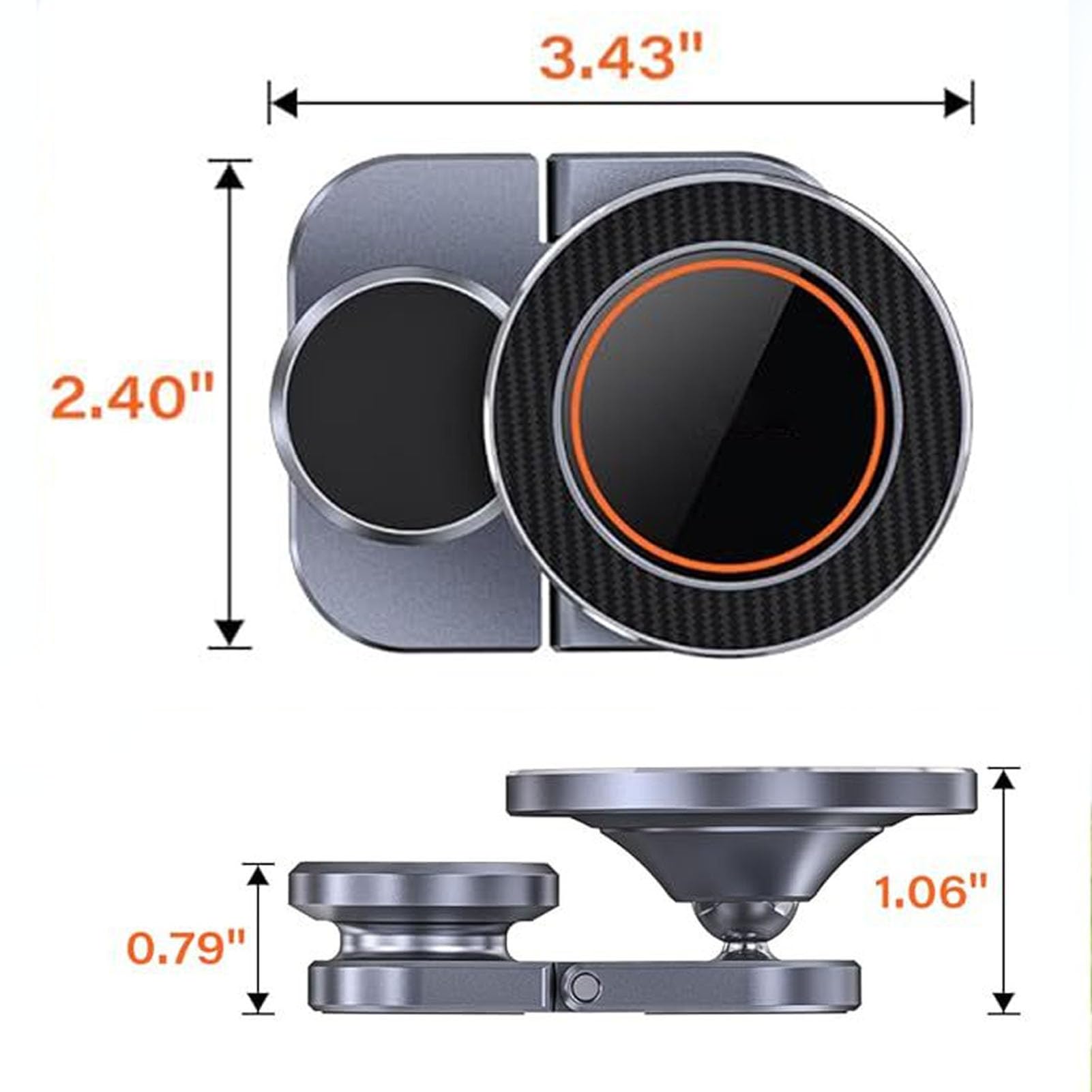 SIXRUN Supporto per Telefono per Carrello Supporto Magnetico in Lega di Alluminio con per Telemetro Corpo Lavorato a CNC Presa per Mani Libere per Uso su Scrivania del Carrello