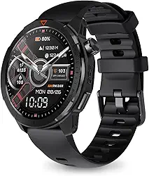 Bettdow SmartWatch, relogio smartwatch com GPS, tela AMOLED de alta definição de 1,43" Ecrã tátil, à prova d'água 3ATM, relogio smartwatch feminino e masculino, com 120+ Modos Esportivos (preto)