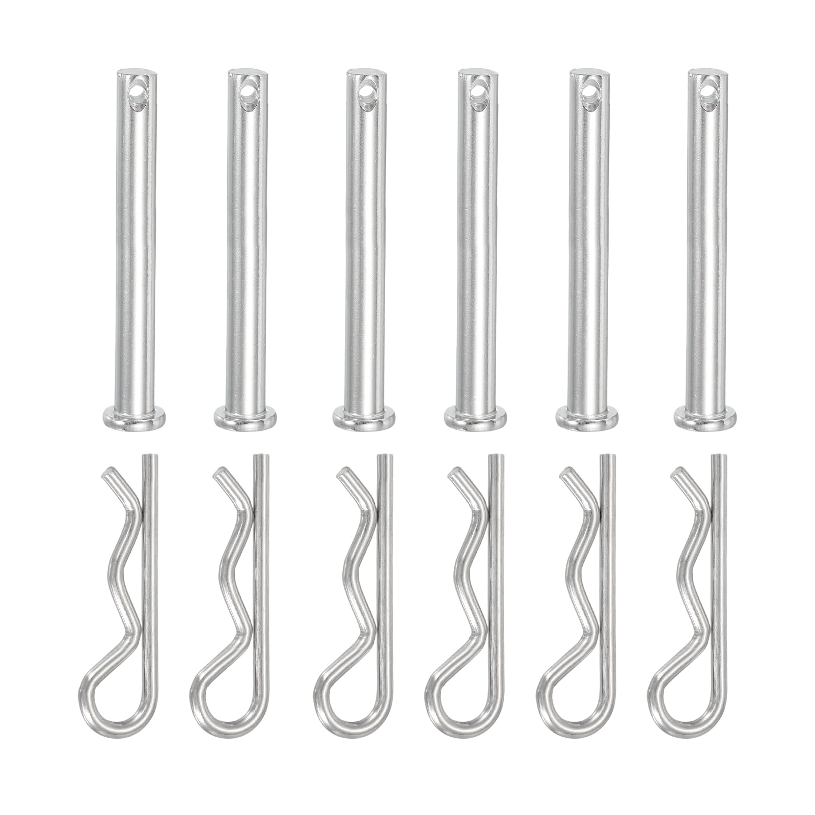 YELARXI 6 Pcs M8x65mm Single Hole Clevis Pin with R Shaped Spring Cotter Pin