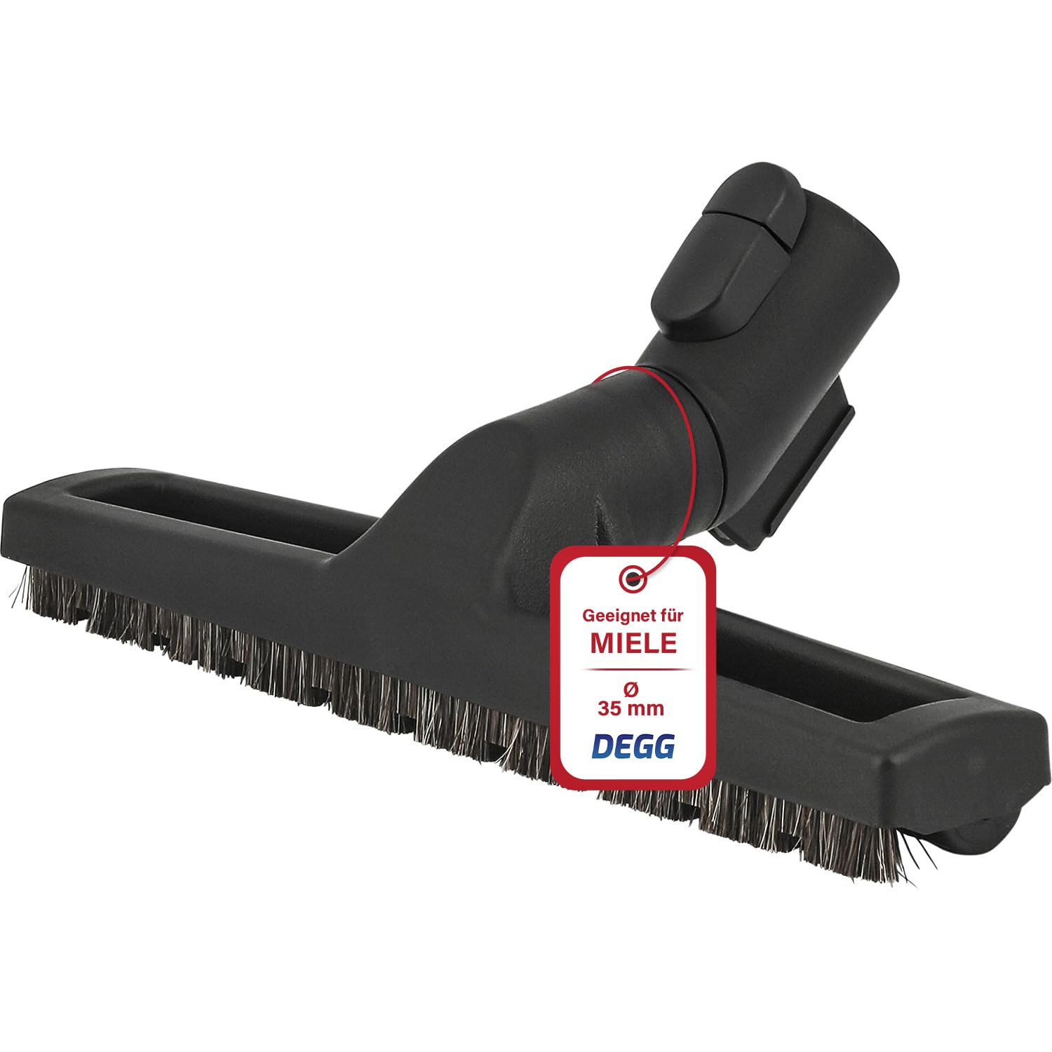 DEGG Parkettdüse mit Rosshaar - Kompatibel mit Miele Staubsauger 35mm, Parkettburst, Staubsaugerdüse geeignet für Miele Klicksystem Miele Staubsauger Bürste Staubsaugerzubehör in Premium-Qualität