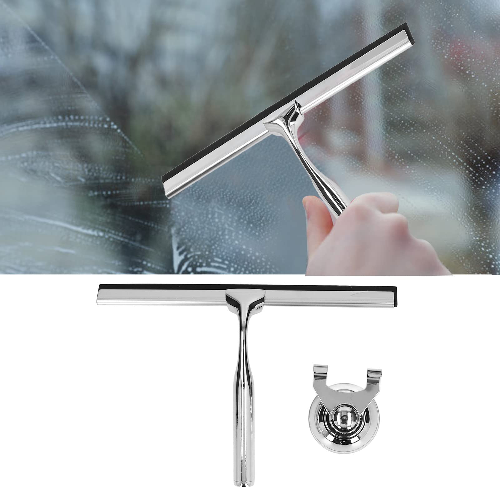 tergivetro tergivetro a lama d'acqua tergivetro tergivetro in acciaio inox tergipavimento per doccia con gancio di aspirazione per porte doccia specchi piastrelle vetro auto