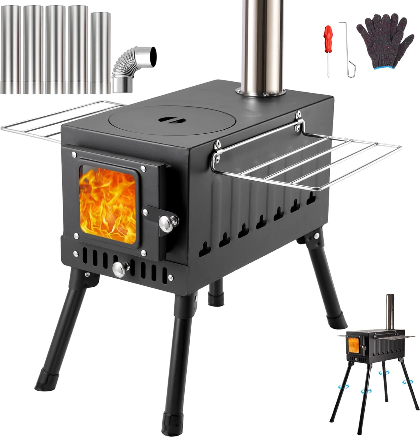 Aomxay Camping Wood Stove, Portable Hot Tent Stove,wood burning stove