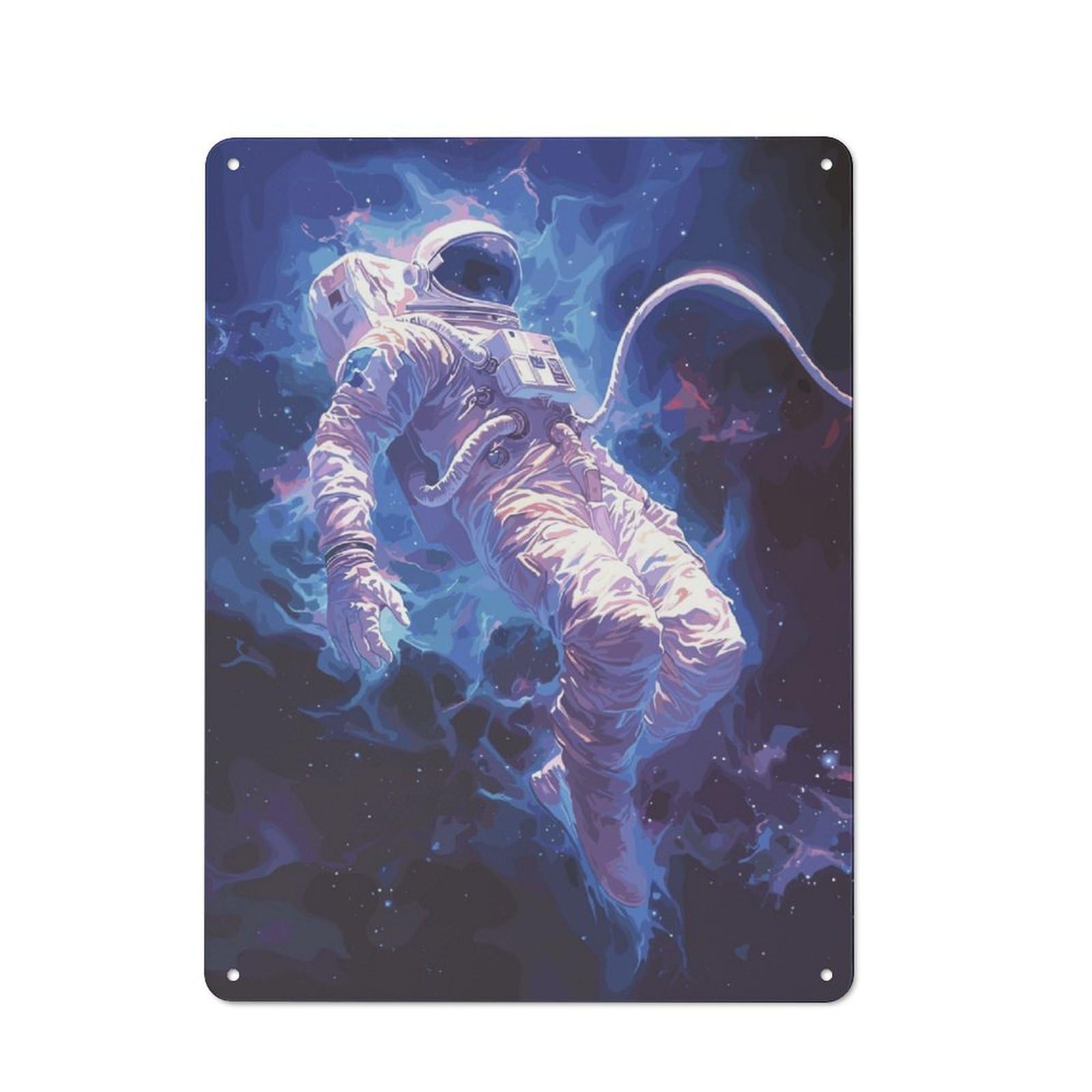 Junmoney Astronaut Space Metal Wall Sign 40X30cm Featuring For Home Bar Wall, For Themed Interiors In Home Bars And Entertaining Spaces