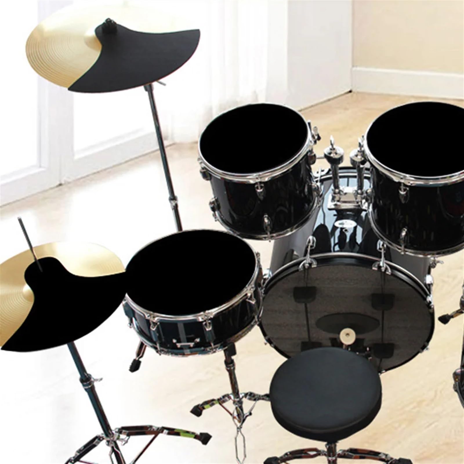 Silenciador De Batería 4 Uds almohadilla silenciosa de tambor almohadilla de percusión Kit de alfombrilla accesorios de batería práctica Para PráCtica Silenciosa