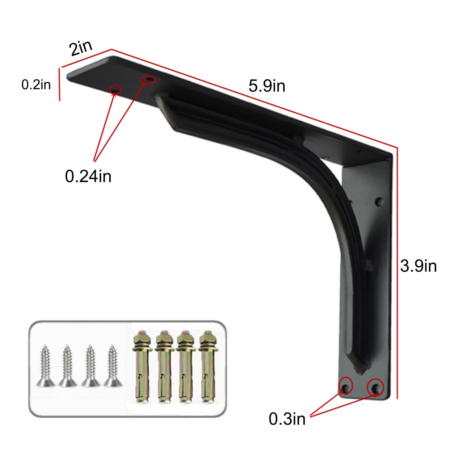 Soportes para estantes resistentes, soportes para estanterías flotantes montados en la pared, soportes triangulares de metal con ángulo de 90 grados para cocina, sala de estar, negro, paquete de 2 (9