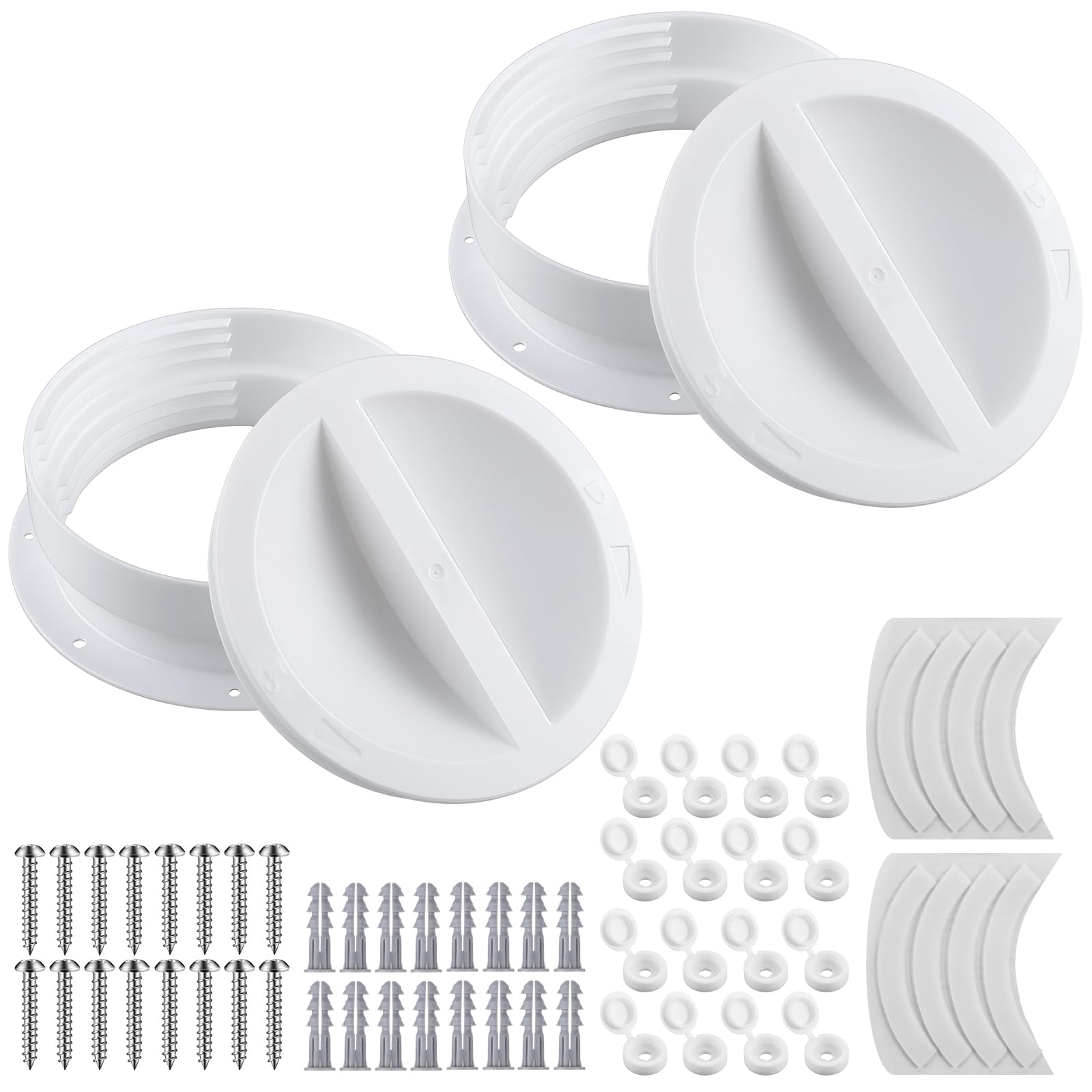 Innconee 2 Set 5 and 5.5 Inches Wall Vent Connector White