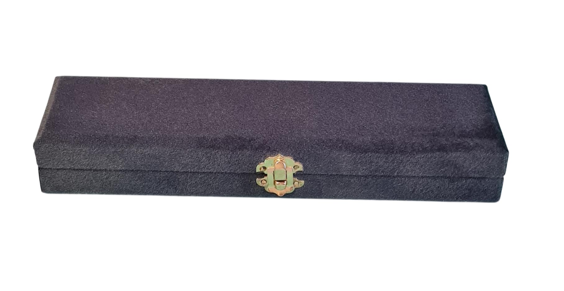 STONELYS Luksusowa aksamitna szkatułka na biżuterię, etui na koraliki modlitewne, naszyjniki i bransoletki, miękkie wnętrze, eleganckie wzornictwo, przydymiona szara, 7 x 22 x 4,5 cm