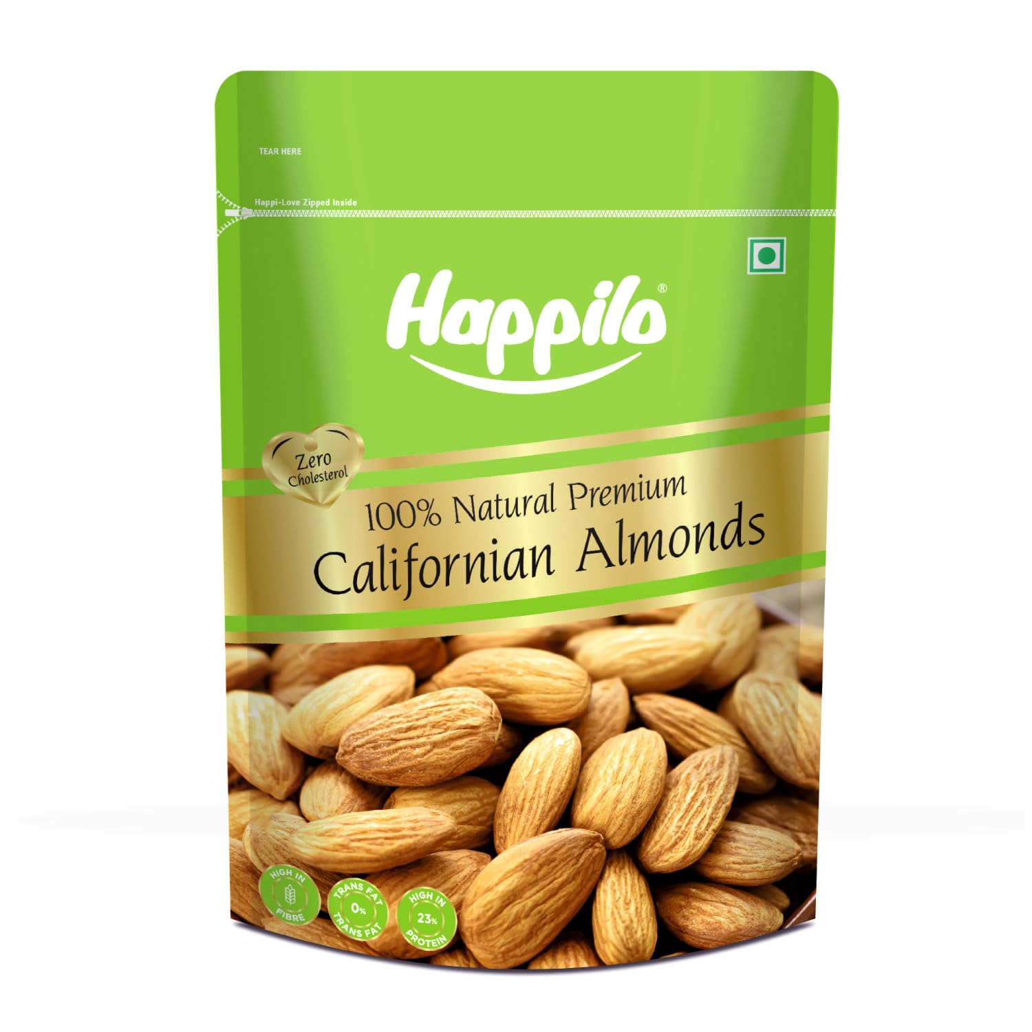 Happilo Premium Natural Californian Almonds 1 Kg | Badam Giri, Healthy Snacks, Dry Fruits | Crunchy Nuts | High in Fiber | Rich in Protein | Magnesium | Phosphorus | Dietary Fibre | Zero Cholesterol