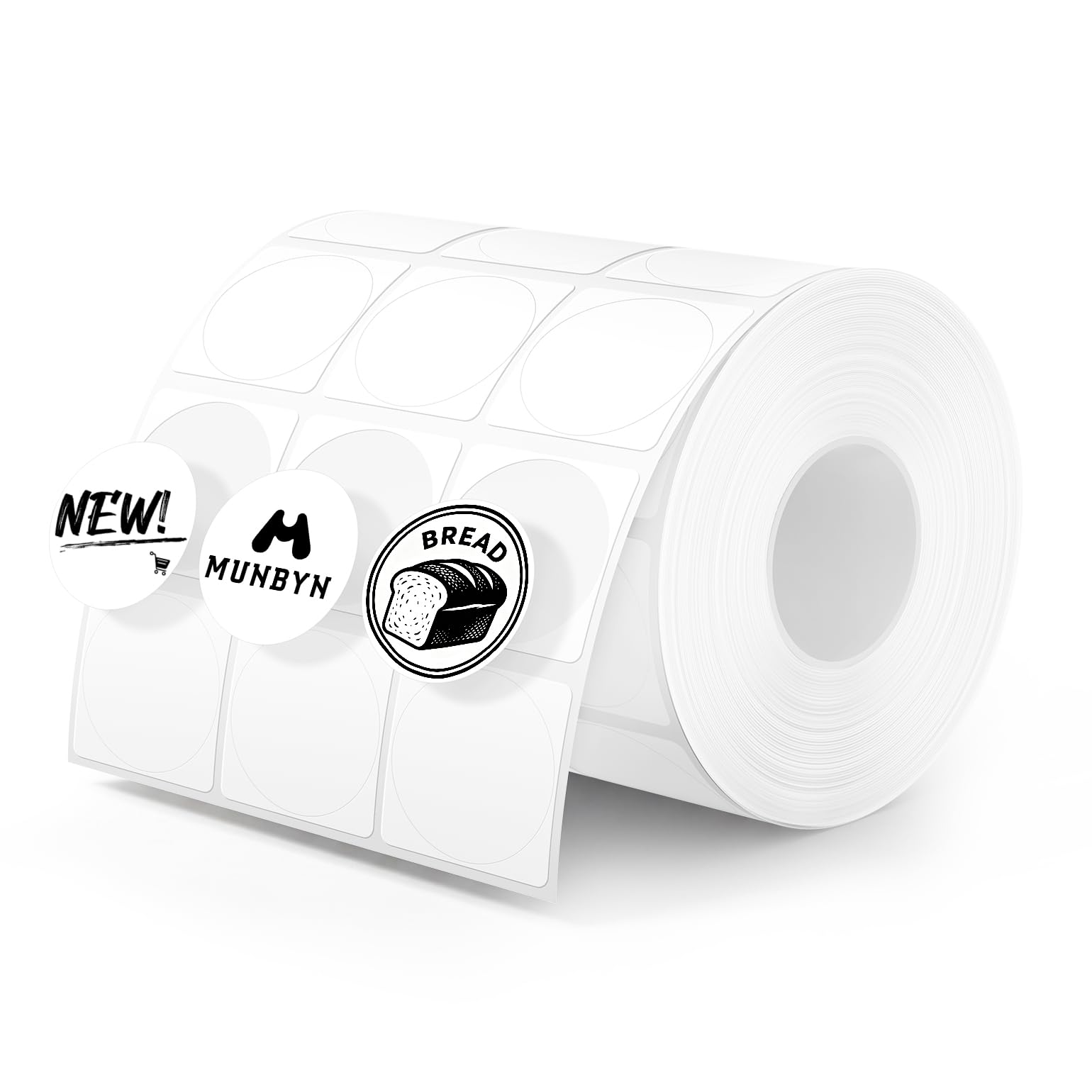 MUNBYN 1 Inch 3-Up Round Thermal Labels, 2400 Stickers/1 Roll