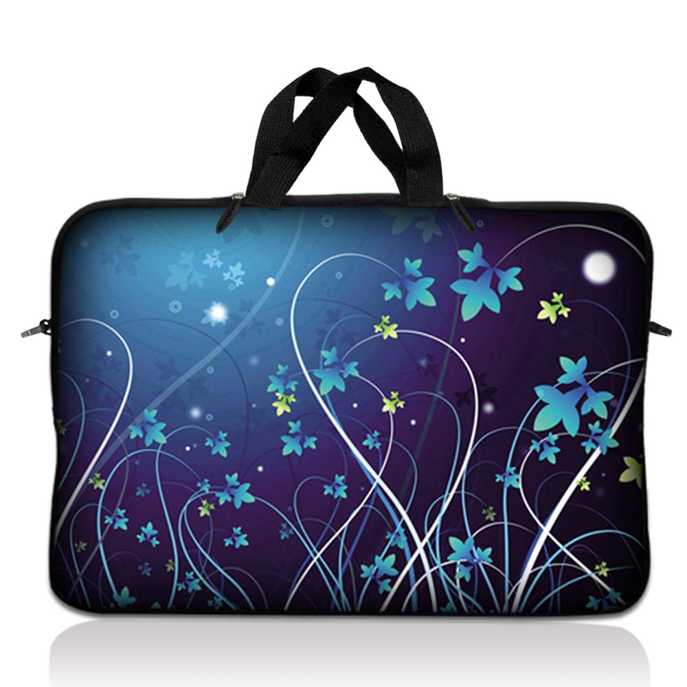 LSS 12.3 inch Laptop Sleeve Bag Carrying Case Pouch with Handle for 11" 11.6" 12" Acer, Asus, Dell, Hp, Sony, Toshiba, Pink Plumeria Flower — view 76