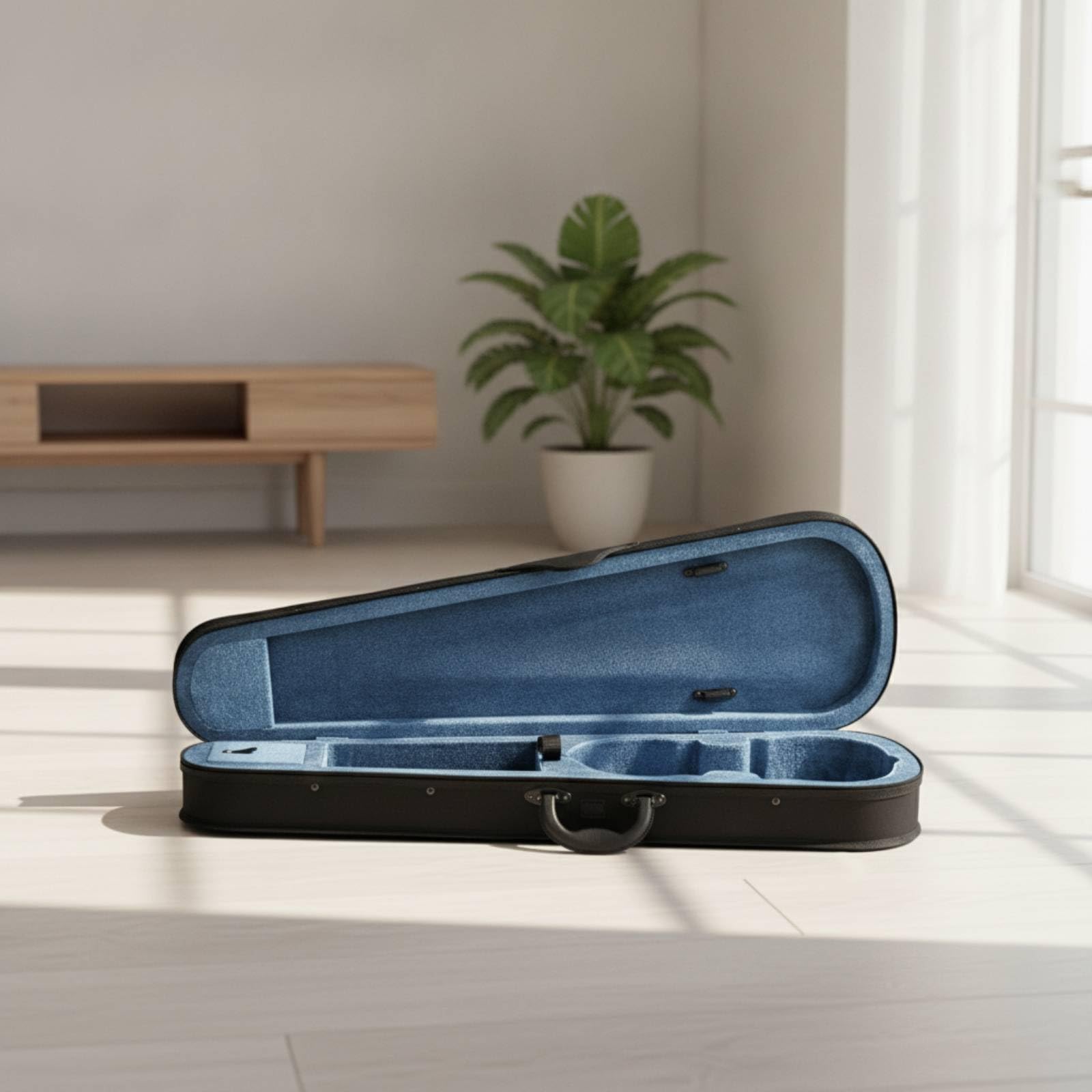 predolo Estuche Triangular Violín Rígido Estuche Violín con Correas Resisn para Viajes, 3/4