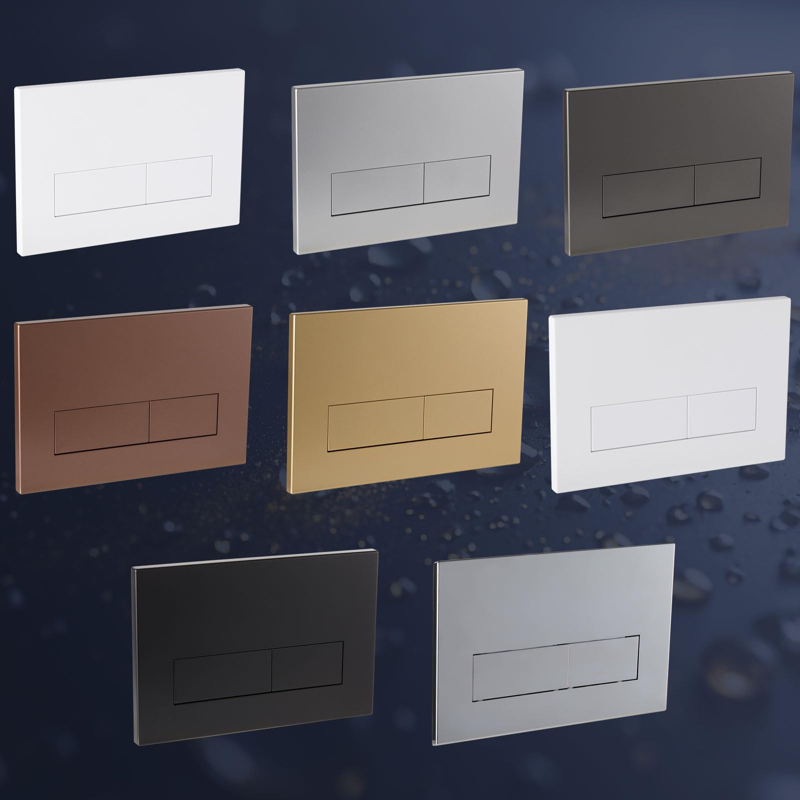 Empyreal placa actuador reemplazo panel frontal de cisterna de inodoro, con juego de varillas de descarga y marco de fijación, para Geberit Sigma 01,20,30, descarga doble(Oro Mate)
