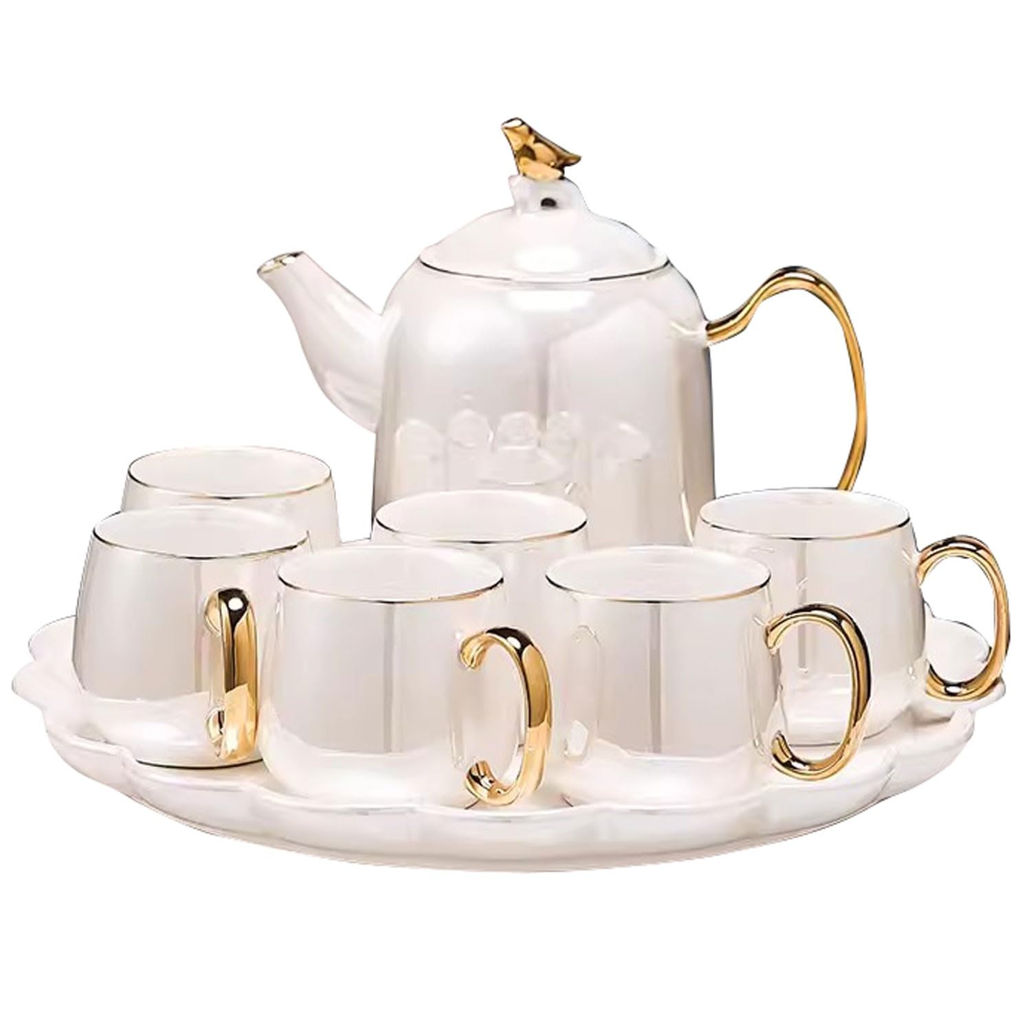 Sjdopulse C Tea Set, Tea Set For Adults Afternoon Tea Set European Tea Set, Home Erami Nordi Water Teapot (C)