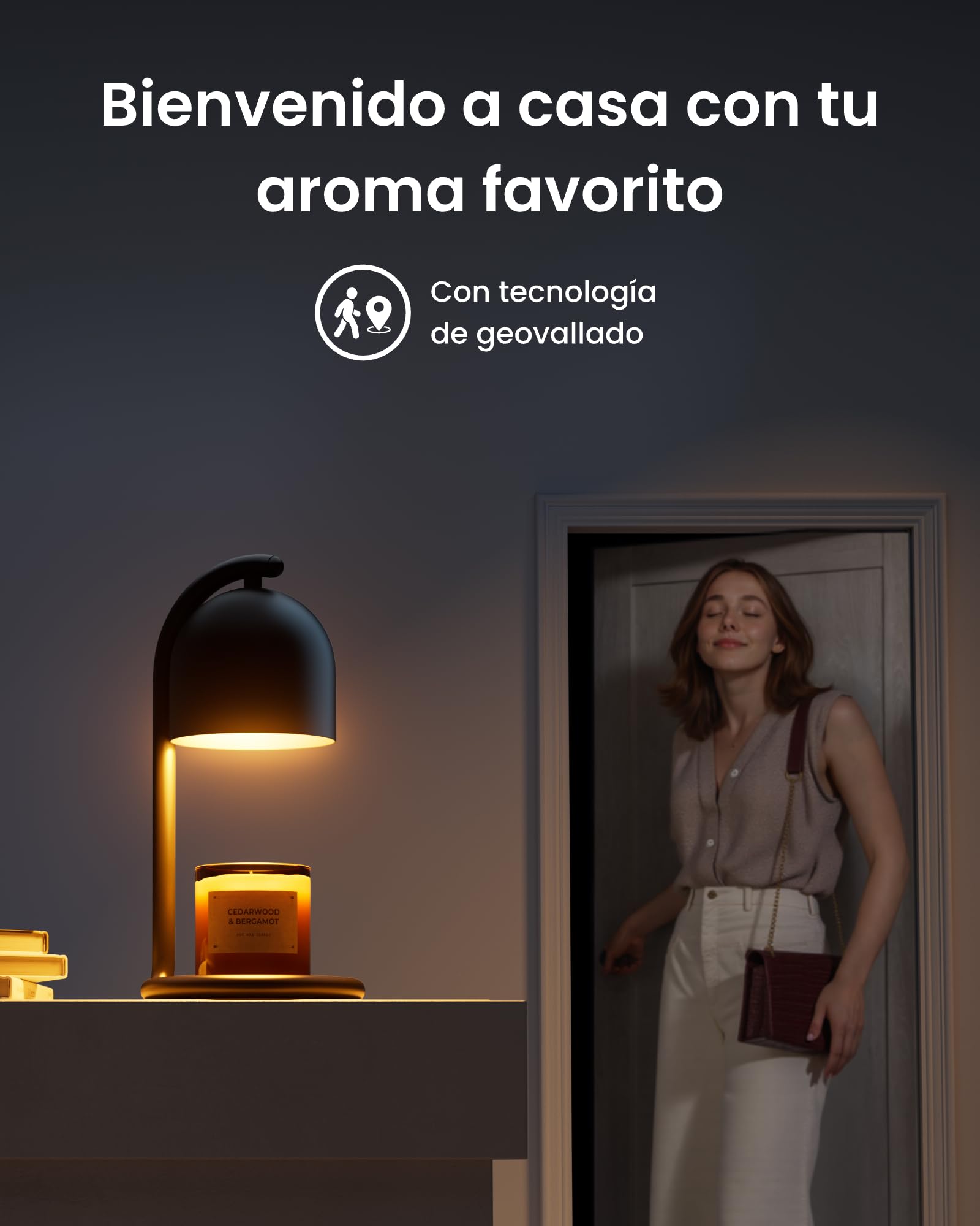 SwitchBot Lámpara Calentadora de Velas Inteligente con Temporizador y Regulador, Calentador Eléctrico para Velas Compatible con Matter, Apple Home y Alexa, Decoración Hogar, Negro
